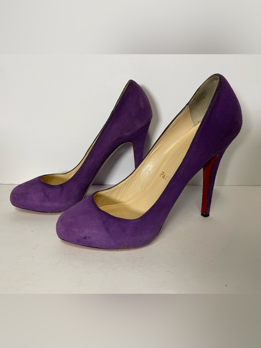 Christian Louboutin Purple Suede High Heel Pumps 38.5